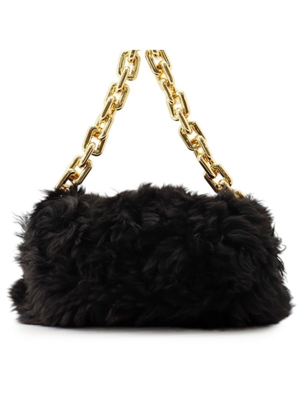 Bottega Veneta Shoulder Bag the Chain Pouch Shearling Black